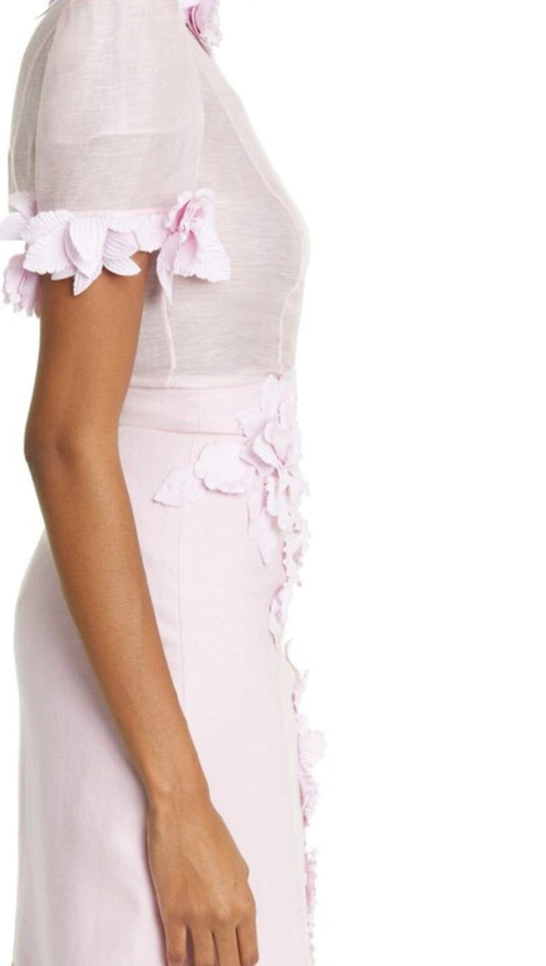 AIIZIE BETTY FLORAL APPLIQUÉD MESH DRESS - product image