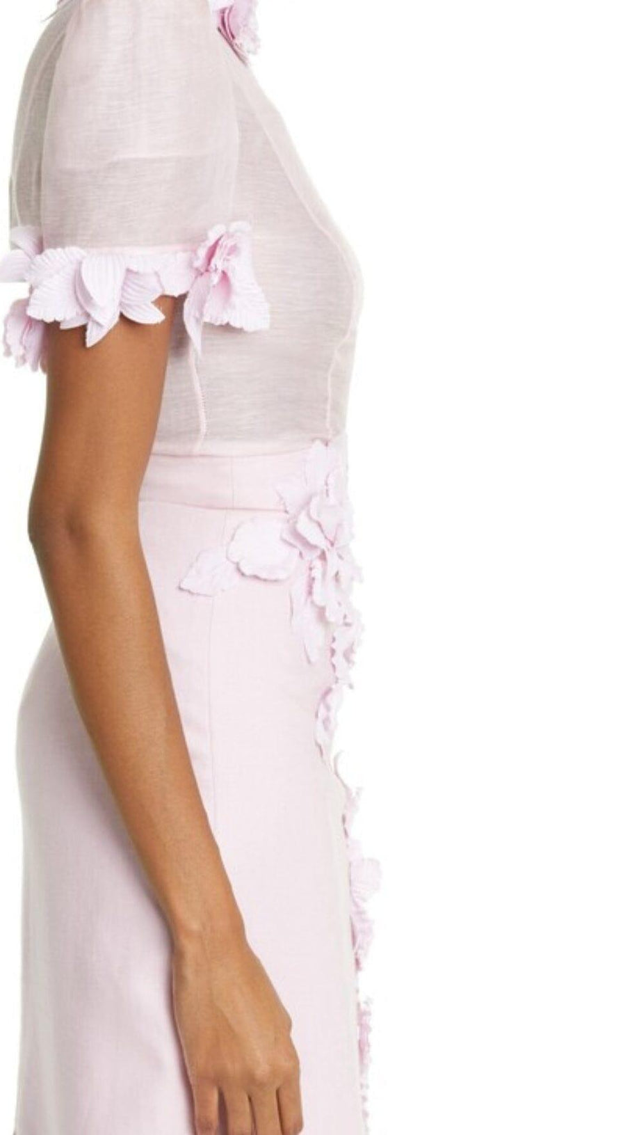 BETTY FLORAL APPLIQUÉD MESH DRESS