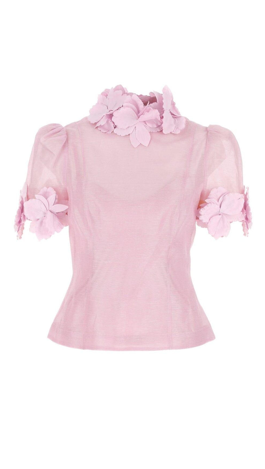 BETTY FLORAL APPLIQUÉD MESH DRESS