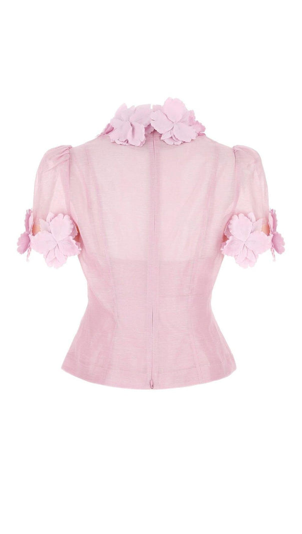 AIIZIE BETTY FLORAL APPLIQUÉD MESH DRESS - product image