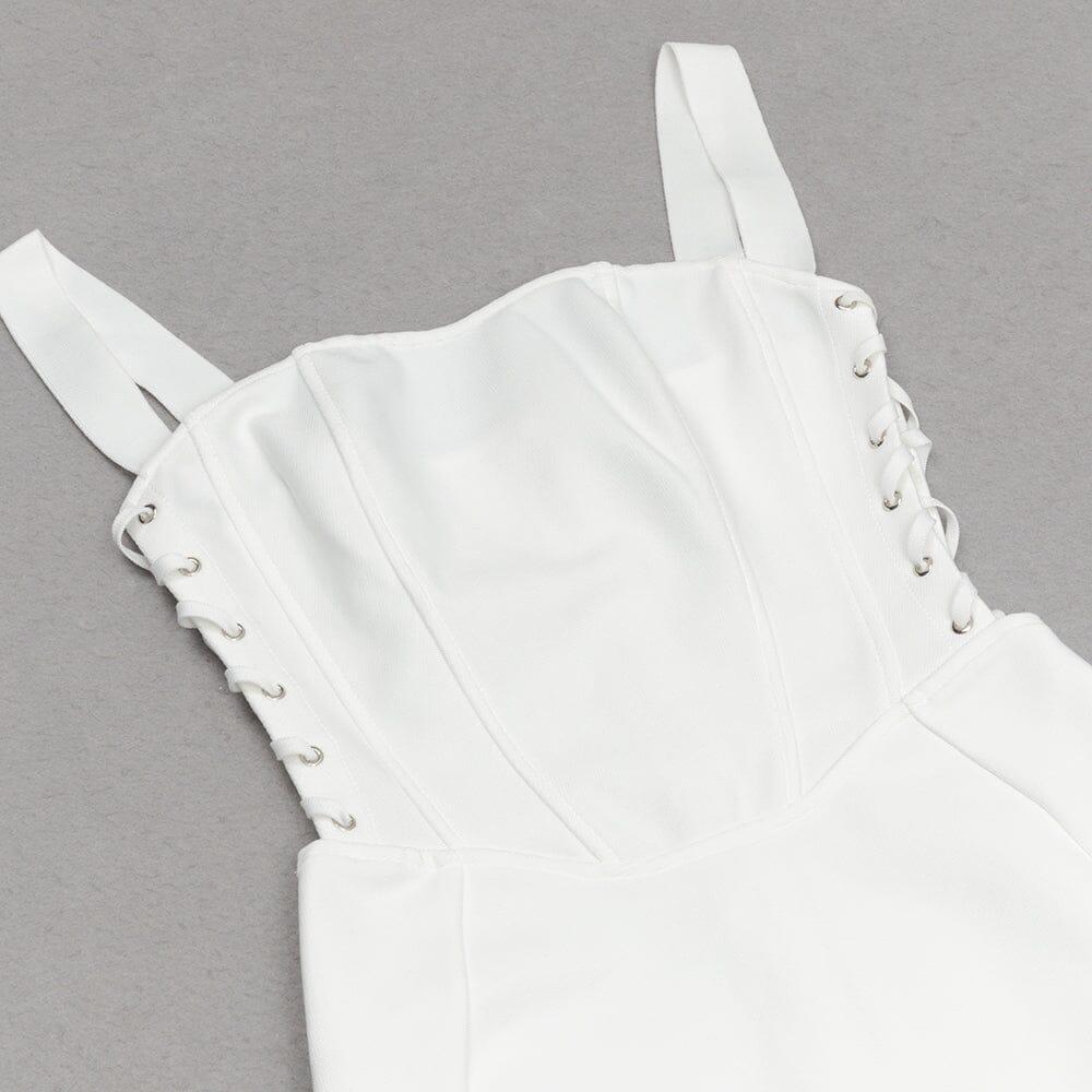 AIIZIE STRAPY HIP WRAP MIDI DRESS IN WHITE - product image