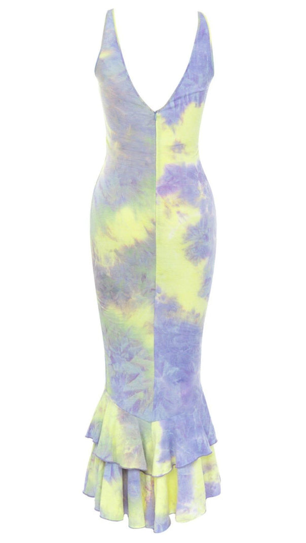 AIIZIE CUT OUT MERMAID HEM DRESS IN MULTI COLOR - product image
