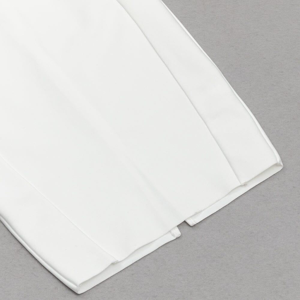 ABITO MIDI CON SPALLINE E FIANCHI AVVOLGENTI IN BIANCO