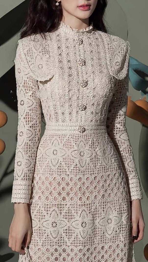 AIIZIE CUTOUT MOCK NECK SLIM MIDI DRESS IN WHITE - product image