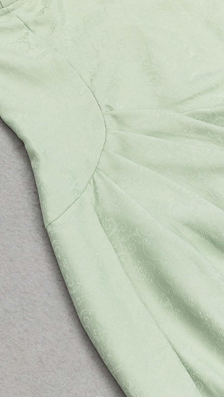 DRAPED LINEN MIDI DRESS IN LIGHT GREEN