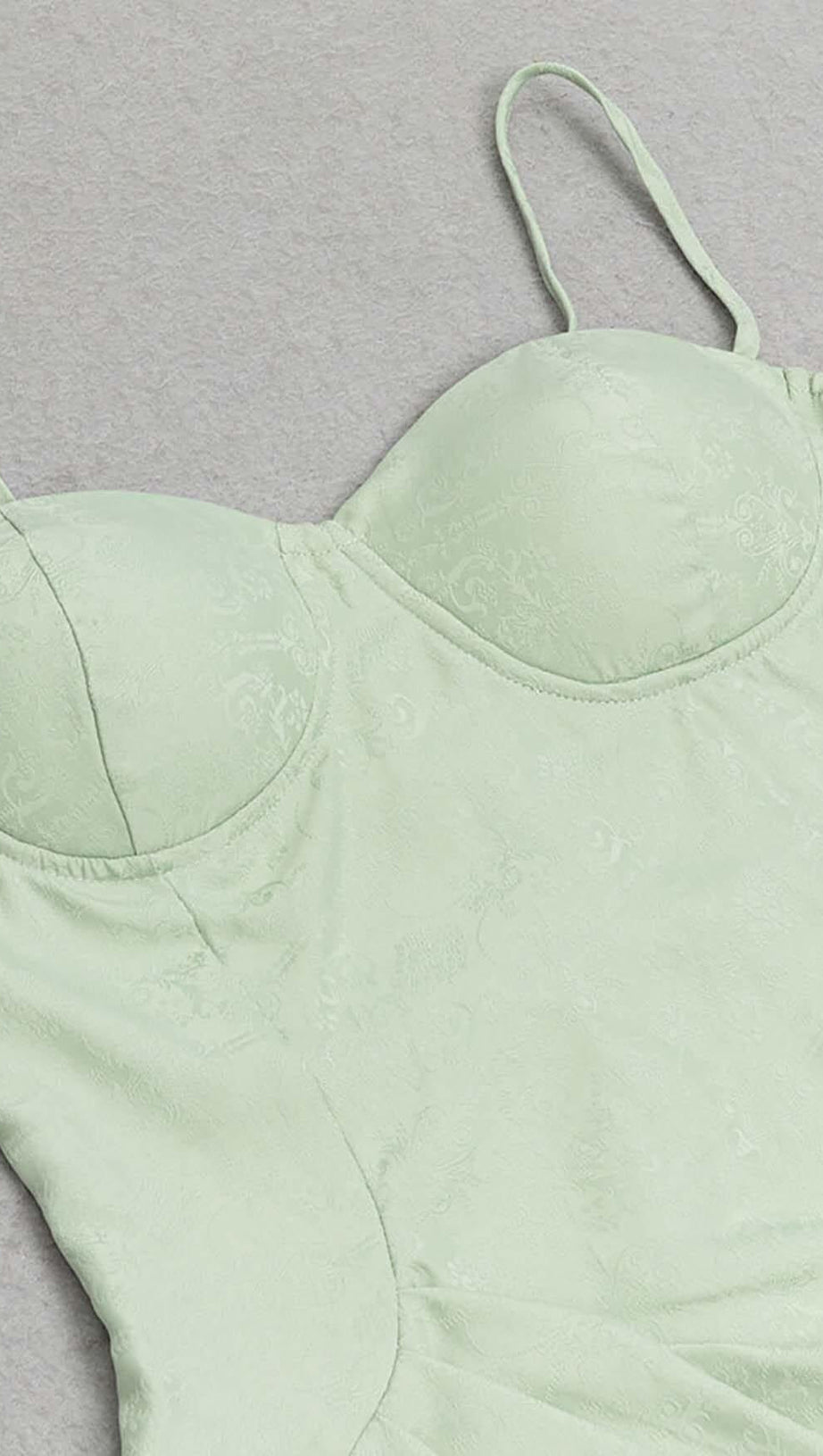 DRAPED LINEN MIDI DRESS IN LIGHT GREEN