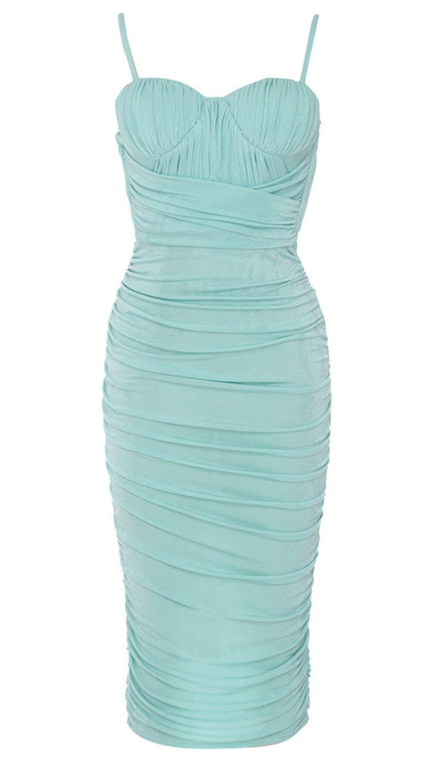 AIIZIE STRAPY WAIST-TIGHTENING CORSET DRESS IN MINT GREEN - product image