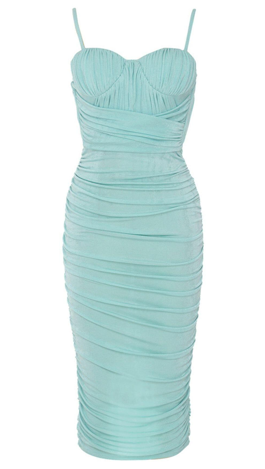 STRAPY WAIST-TIGHTENING CORSET DRESS IN MINT GREEN