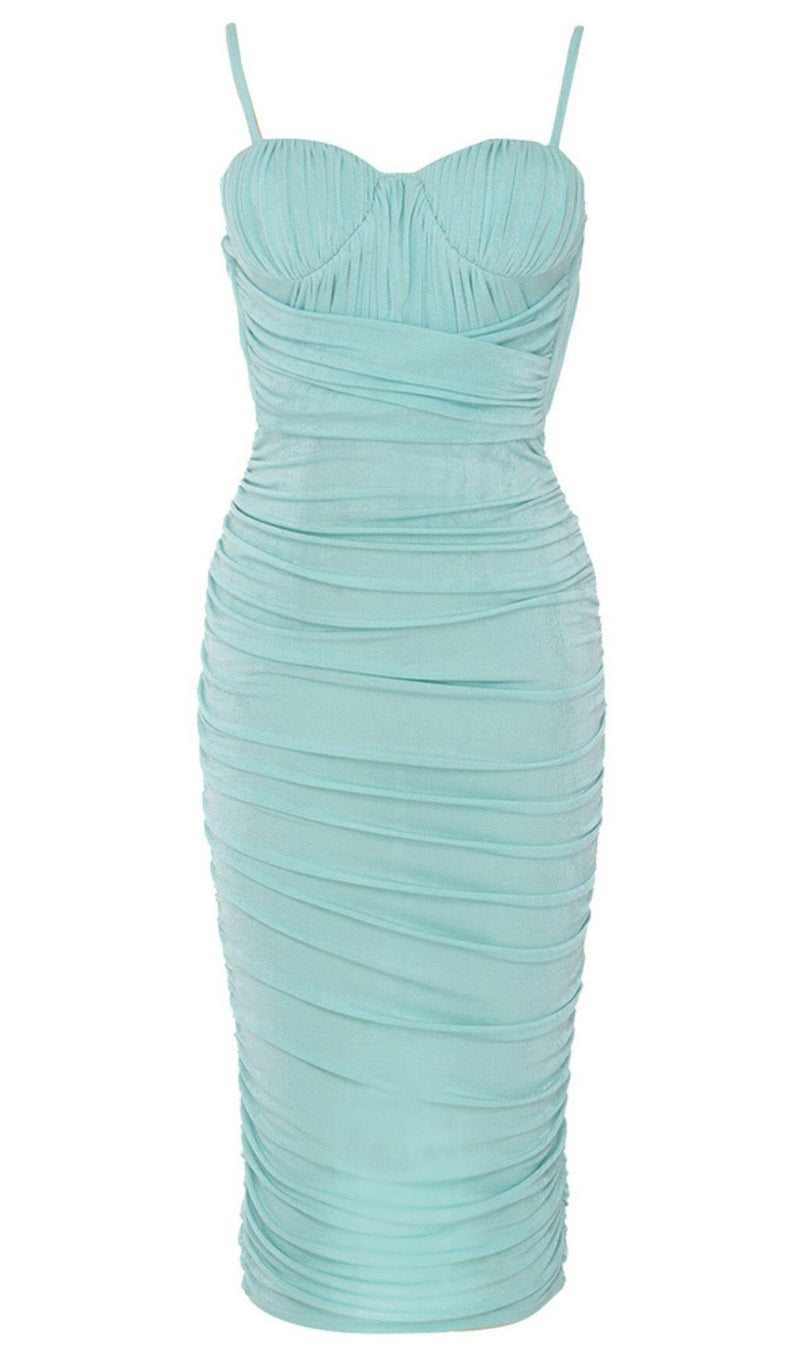 STRAPY WAIST-TIGHTENING CORSET DRESS IN MINT GREEN