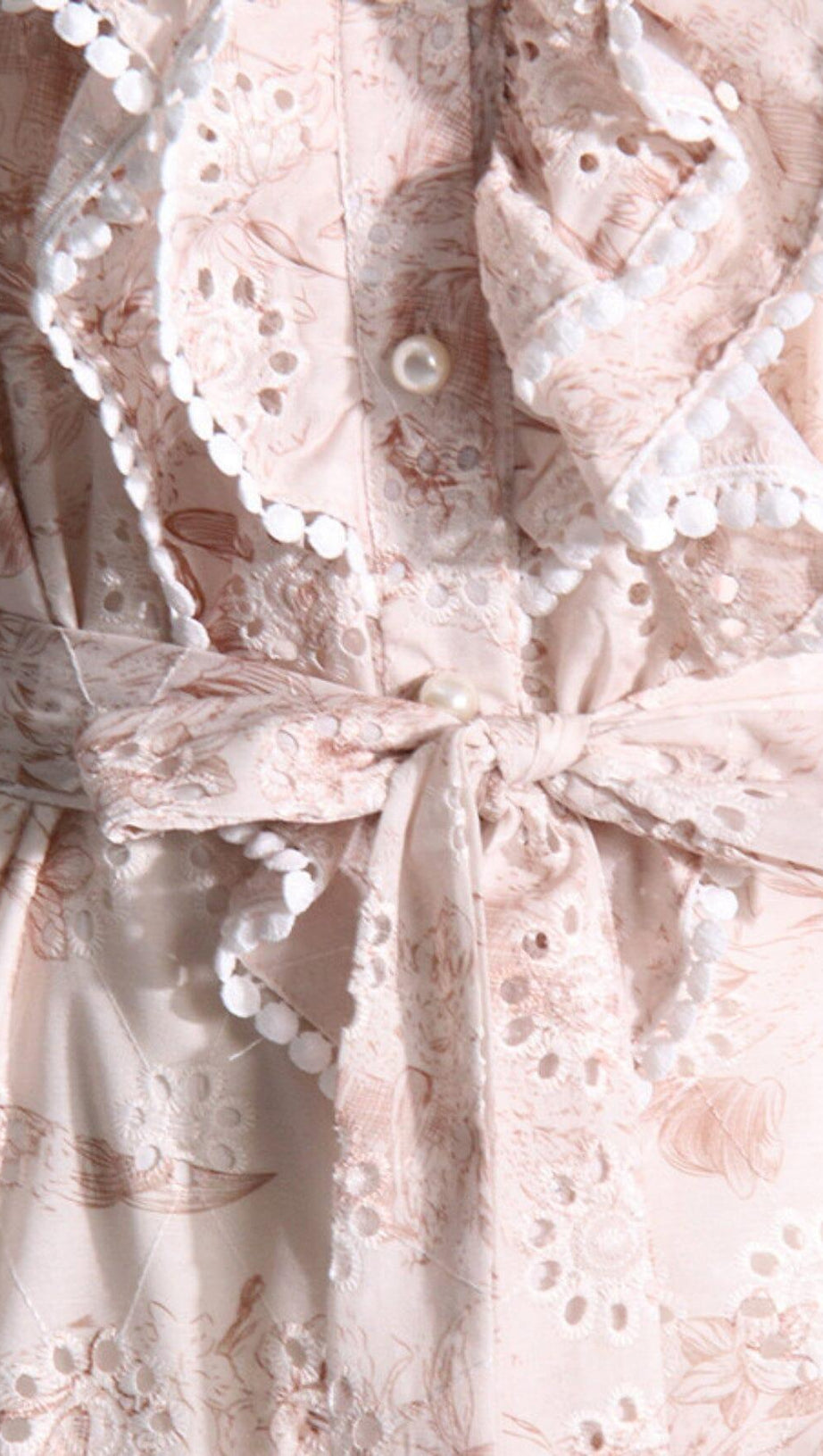 ABITO LUNGO IN COTONE A FIORI BIANCO