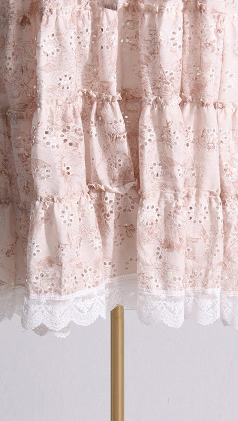 ABITO LUNGO IN COTONE A FIORI BIANCO