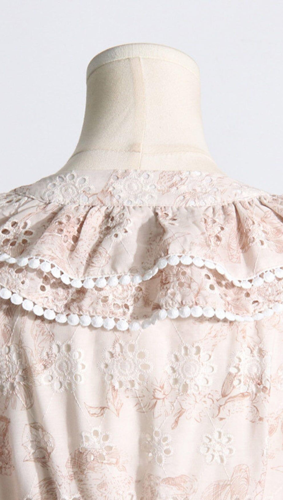 ABITO LUNGO IN COTONE A FIORI BIANCO