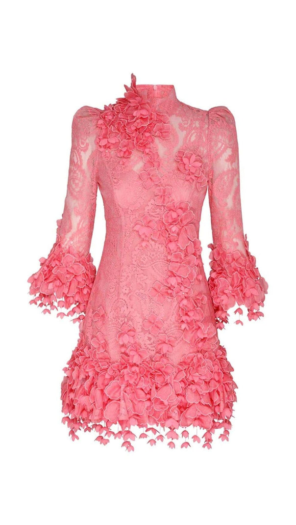 AIIZIE HIGH TIDE LACE MINI DRESS IN RED - product image