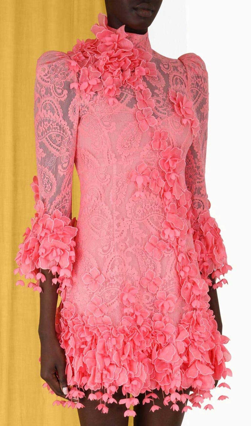 HIGH TIDE LACE MINI DRESS IN RED