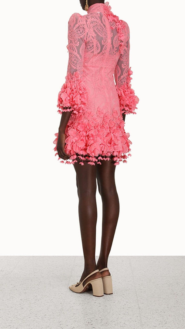 AIIZIE HIGH TIDE LACE MINI DRESS IN RED - product image