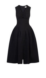 HOLLOW HIGH WAIST A-LINE DRESS