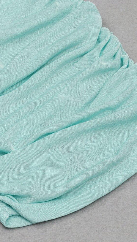 ABITO CORSETTO STRINGENTE IN VITA CON SPALLINE VERDE MENTA