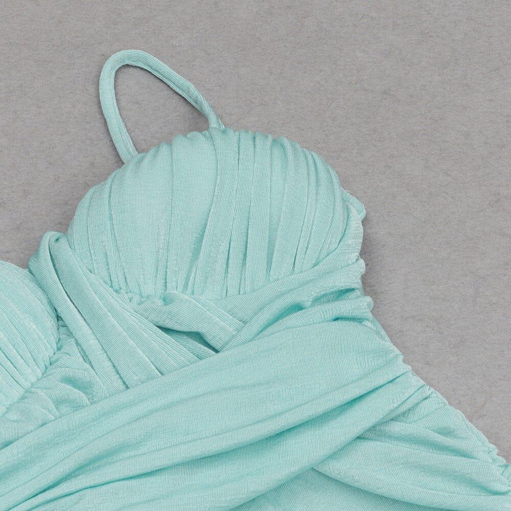 ABITO CORSETTO STRINGENTE IN VITA CON SPALLINE VERDE MENTA