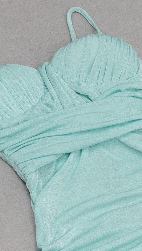 ABITO CORSETTO STRINGENTE IN VITA CON SPALLINE VERDE MENTA