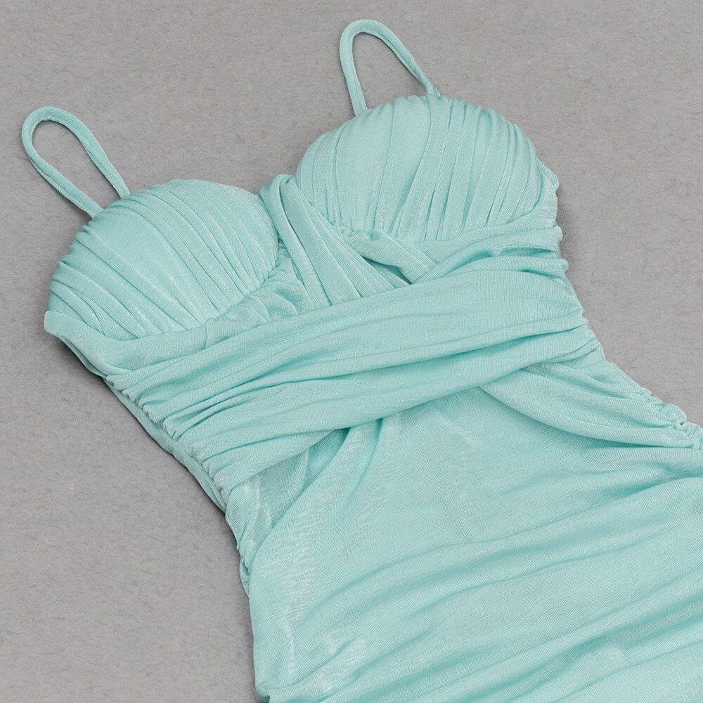 ABITO CORSETTO STRINGENTE IN VITA CON SPALLINE VERDE MENTA