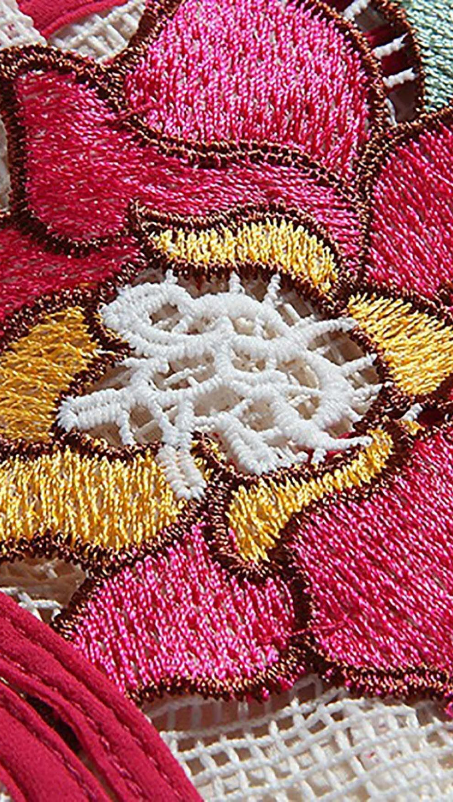 PETALS EMBROIDERED HEM MINI DRESS