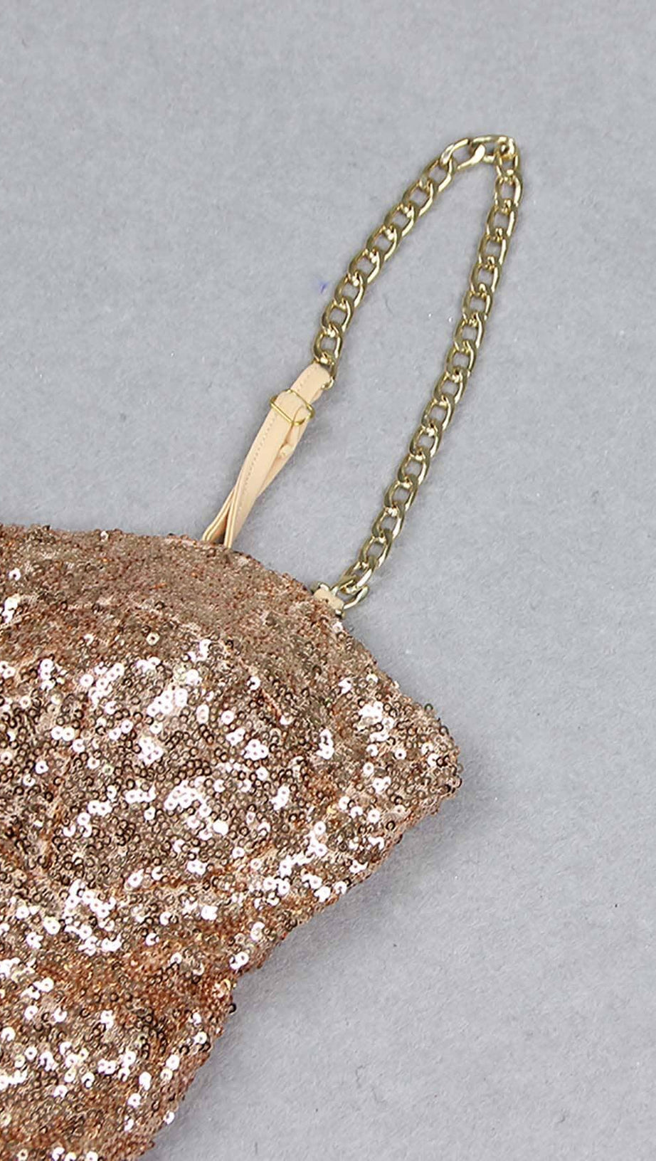 ABITO MIDI CON CORSETTO DI PAILLETTES IN ORO METALLIZZATO