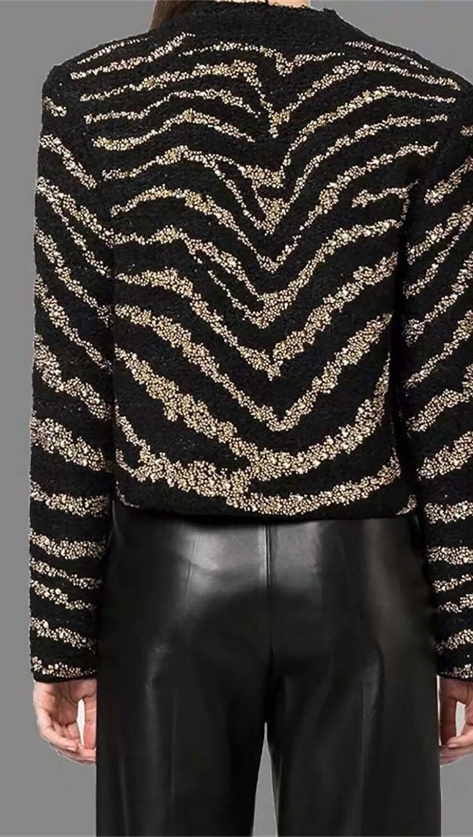 SEQUIN-EMBELLISHED KNITTED TWO PIECE SET IN WHITE