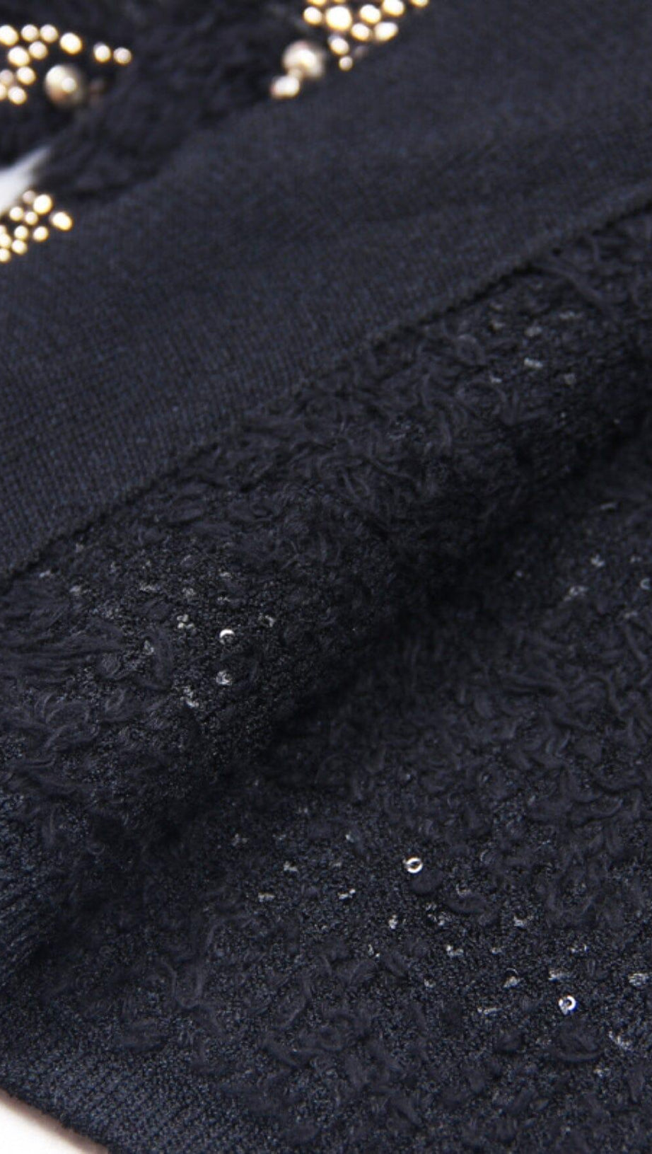 SEQUIN-EMBELLISHED KNITTED TWO PIECE SET IN WHITE