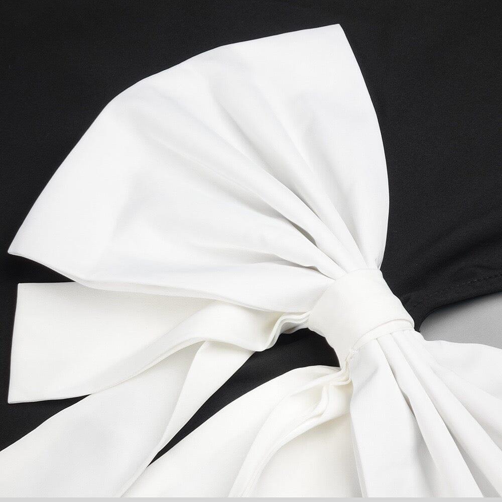 AIIZIE SLIT OPEN BOW BELTED MAXI DRESS IN BLACK - product image