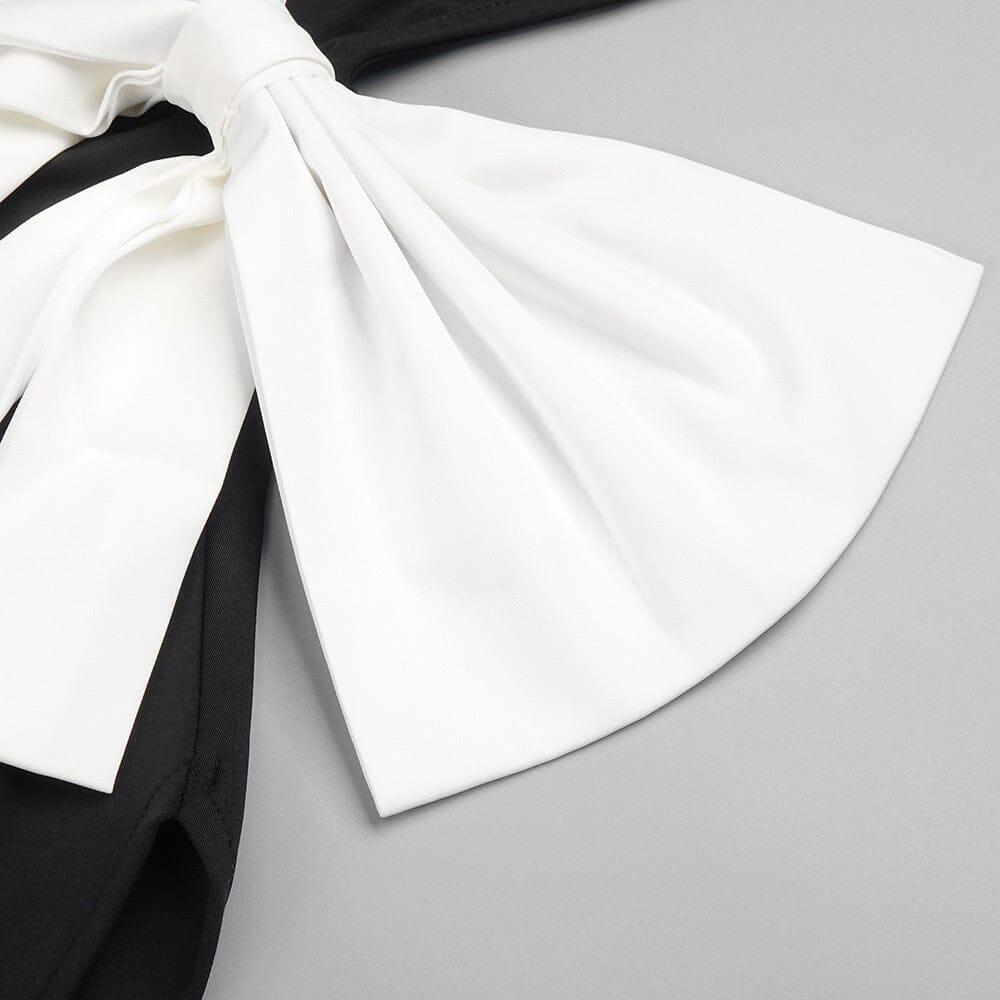 AIIZIE SLIT OPEN BOW BELTED MAXI DRESS IN BLACK - product image