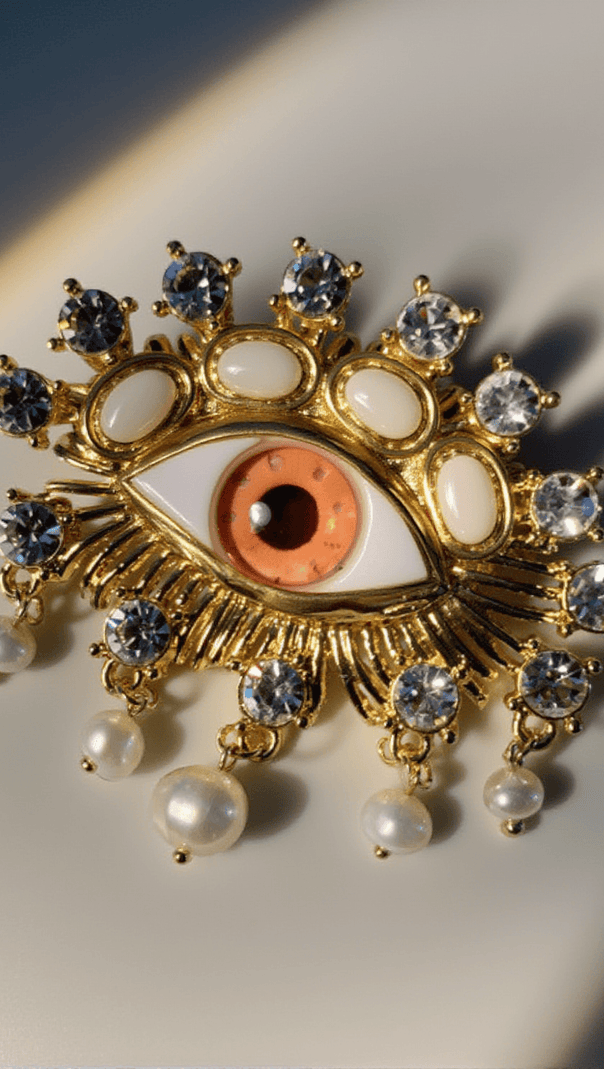 AIIZIE HEMLOCK PEARL EMBELLIHSED EYE BROOCH - product image