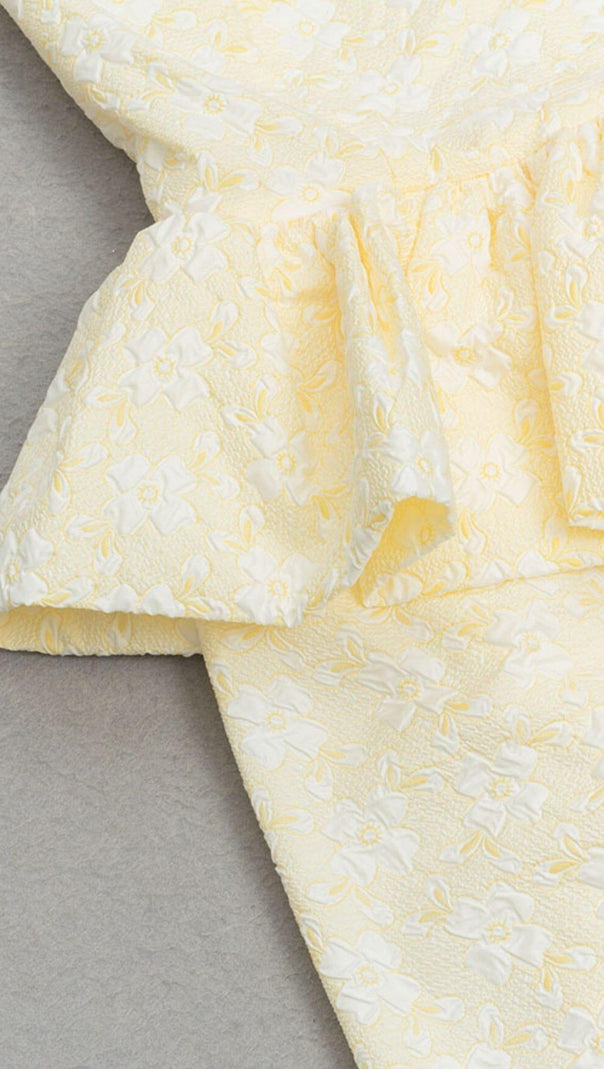 AIIZIE STRAPLESS RUFFLE MIDI DRESS IN IVORY - product image