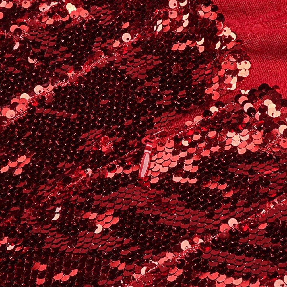 AIIZIE STRAPLESS SEQUIN MINI DRESS IN WINE RED - product image