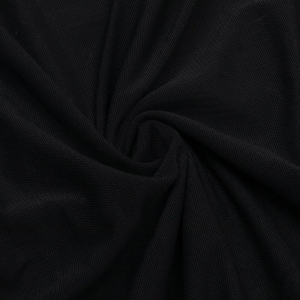 Lace Bandeau Ruched Dress in Black