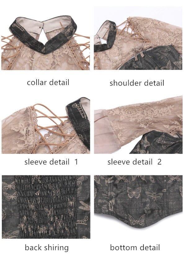 AIIZIE BUTTERFLY LACE LONG SLEEVE TOP - product image