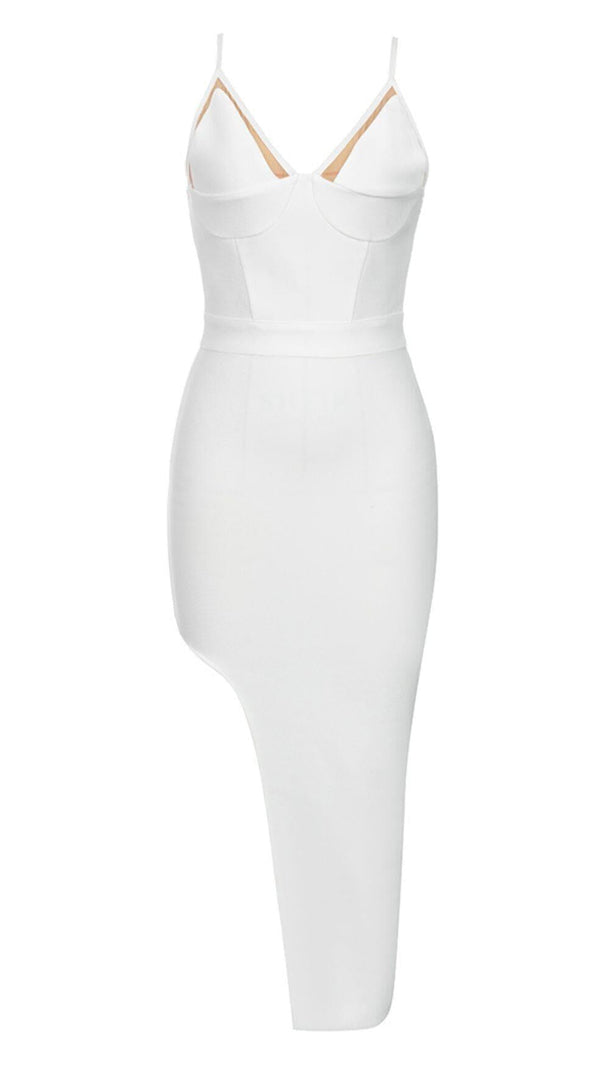 AIIZIE STRAPY THIGH SLIT MIDI DRESS IN WHITE - product image