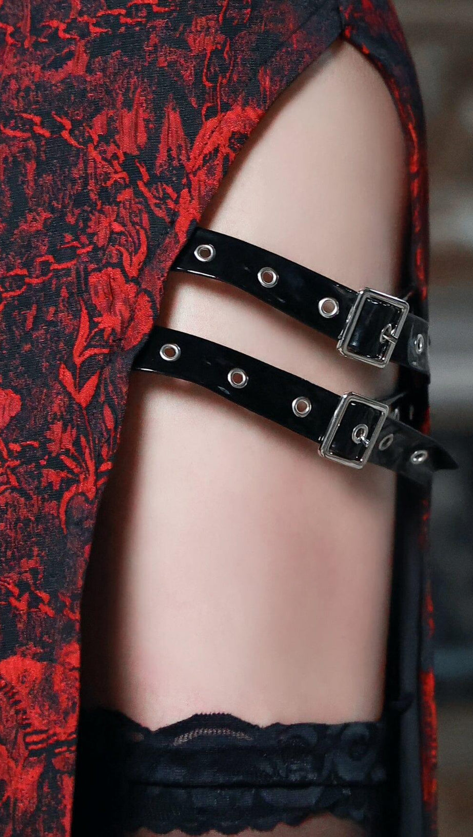 JACQUARD QIPAO ROMANTIC GOTH THIGH-HIGH SLIT DRESS