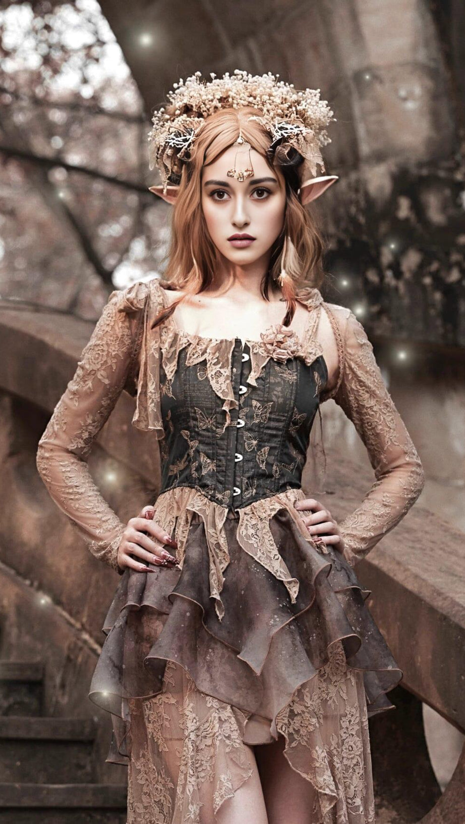 BOLERO IN PIZZO GOTICO LOLITA RUSSET