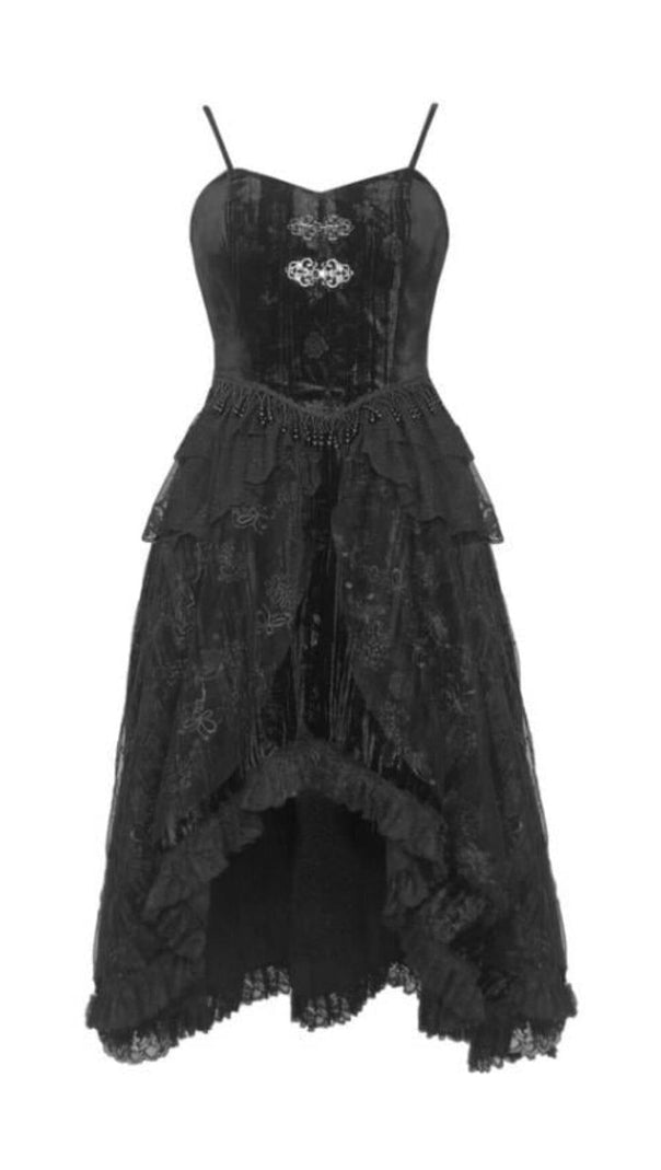AIIZIE SWEETHEART NECKLINE CLASSIC GOTHIC VELVET DRESS - product image
