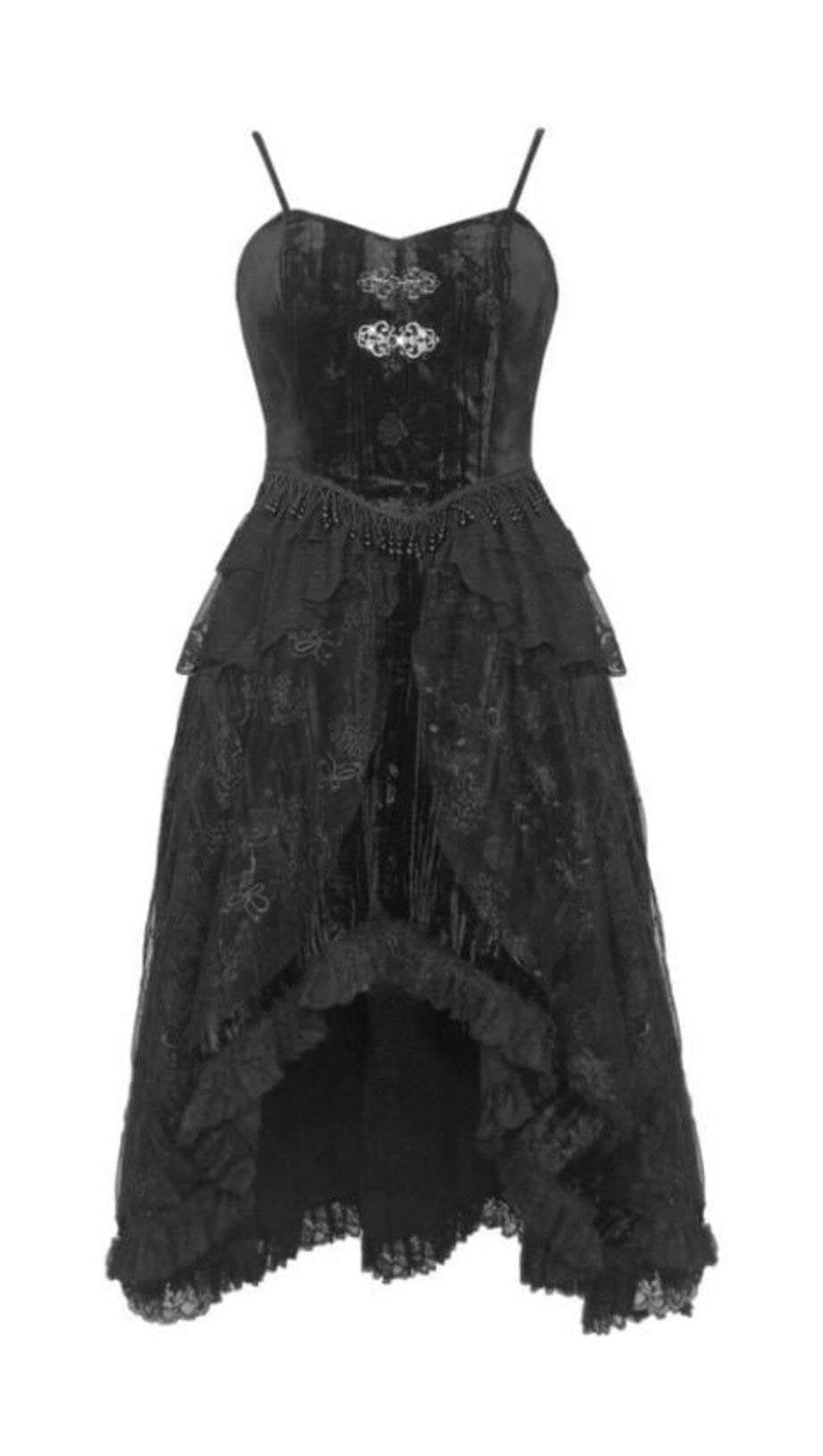 Klassisches Gothic-Samtkleid mit herzförmigem Ausschnitt