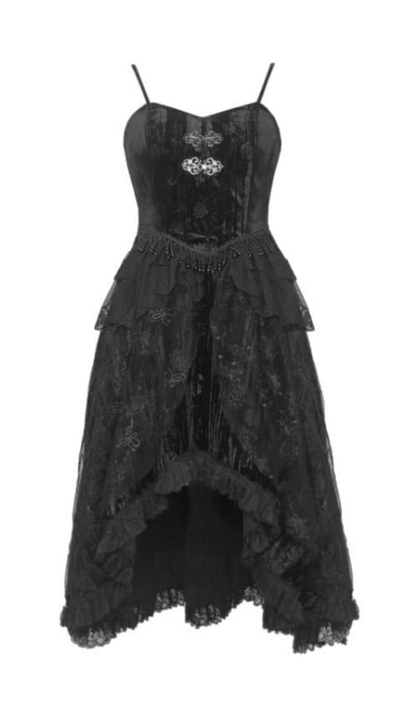 SWEETHEART NECKLINE CLASSIC GOTHIC VELVET DRESS