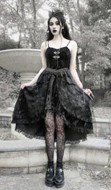 SWEETHEART NECKLINE CLASSIC GOTHIC VELVET DRESS