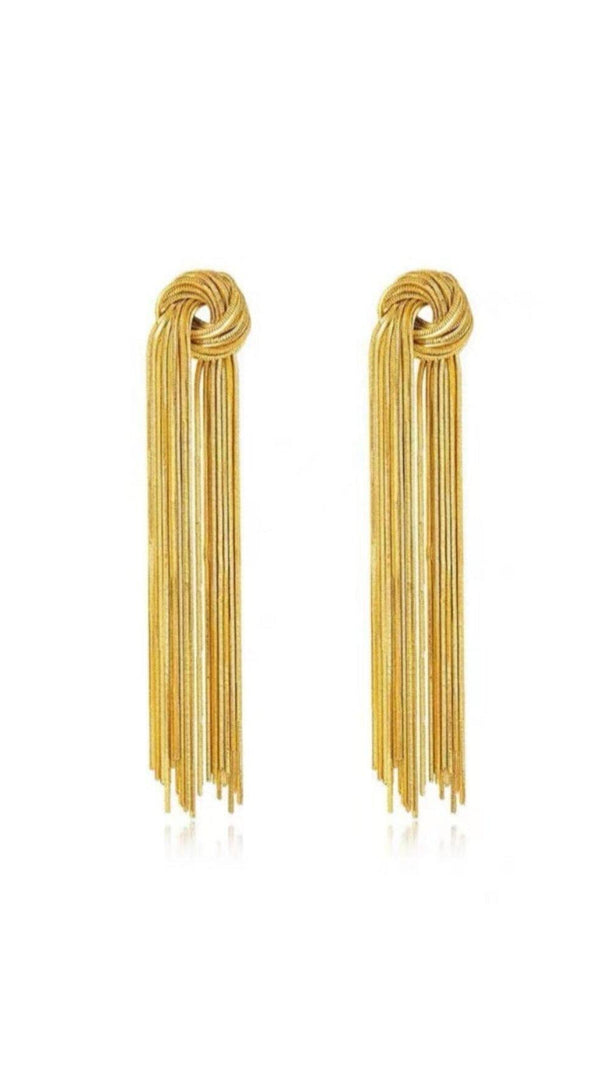 AIIZIE GOLD TIED TASSEL EARRINGS - product image