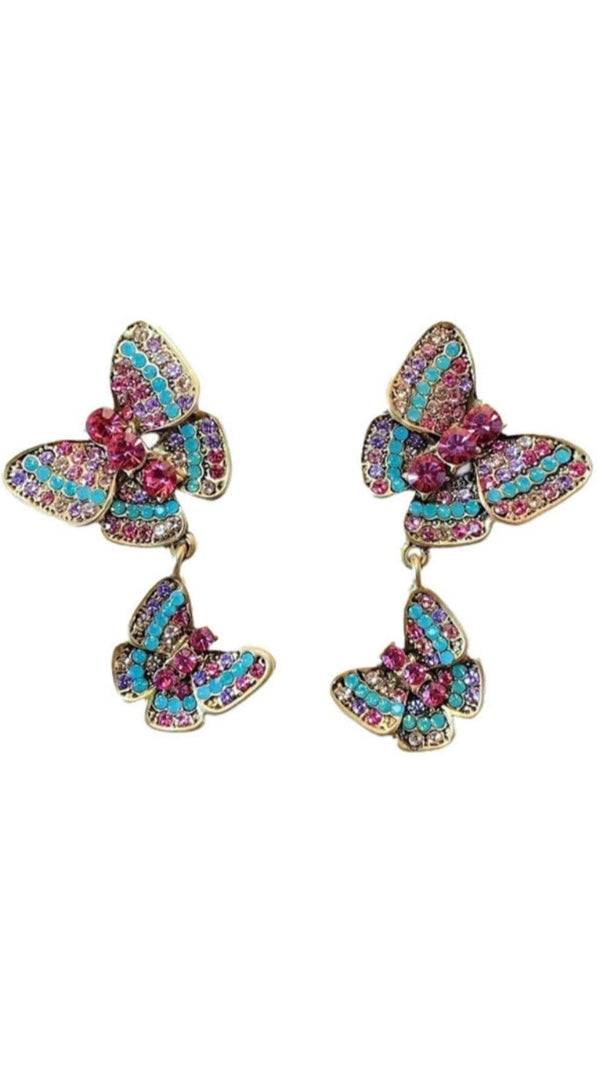 AIIZIE RHINESTONE BUTTERFLY EARRINGS - product image