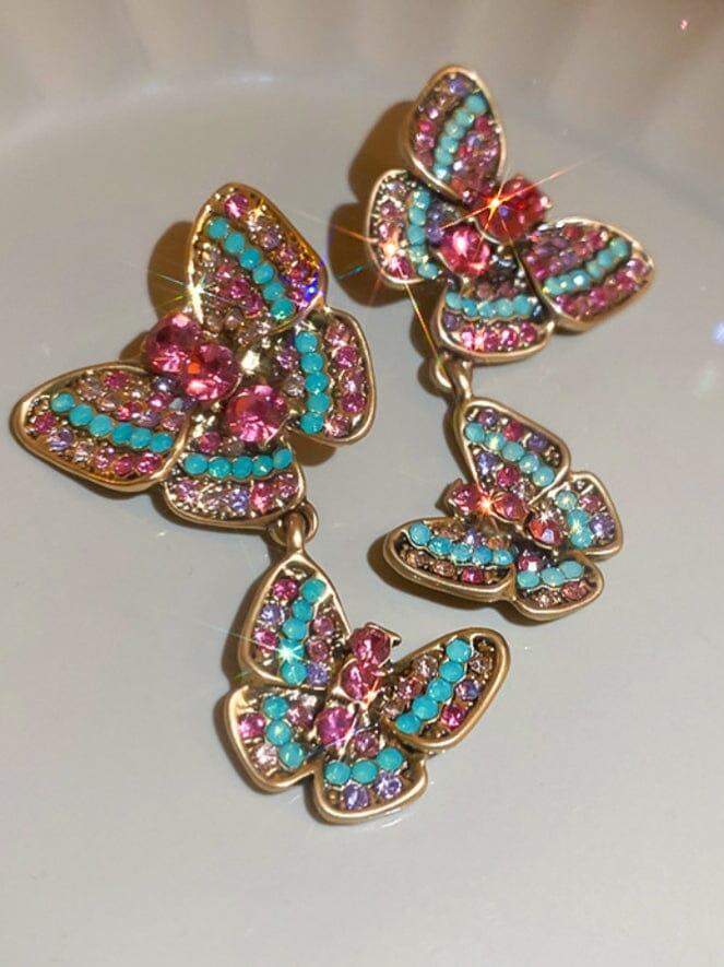 AIIZIE RHINESTONE BUTTERFLY EARRINGS - product image