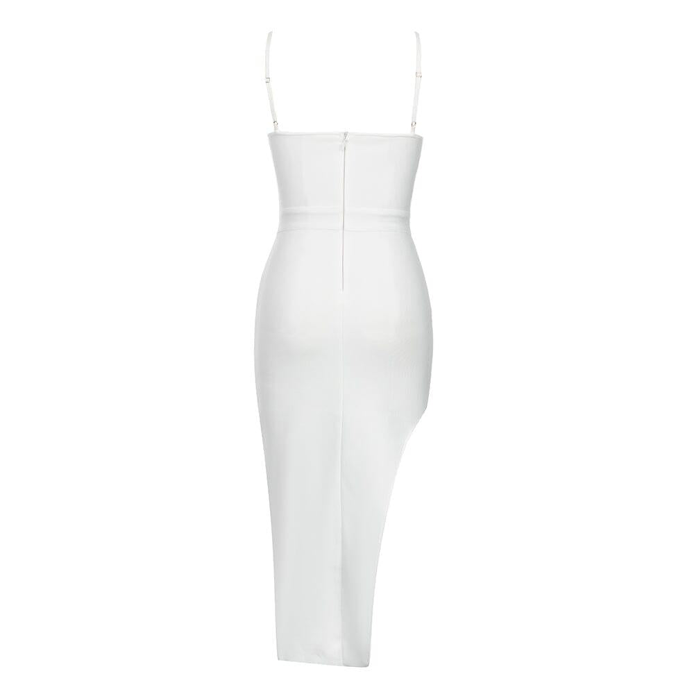 AIIZIE STRAPY THIGH SLIT MIDI DRESS IN WHITE - product image