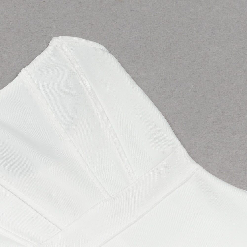 AIIZIE STRAPLESS CORSET MIDI DRESS IN WHITE - product image