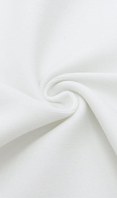 STRAPLESS CORSET MIDI DRESS IN WHITE