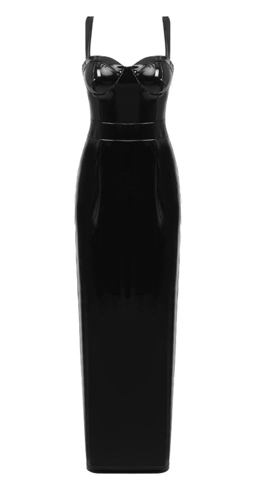STRAPY BANDEAU MAXI DRESS IN BLACK