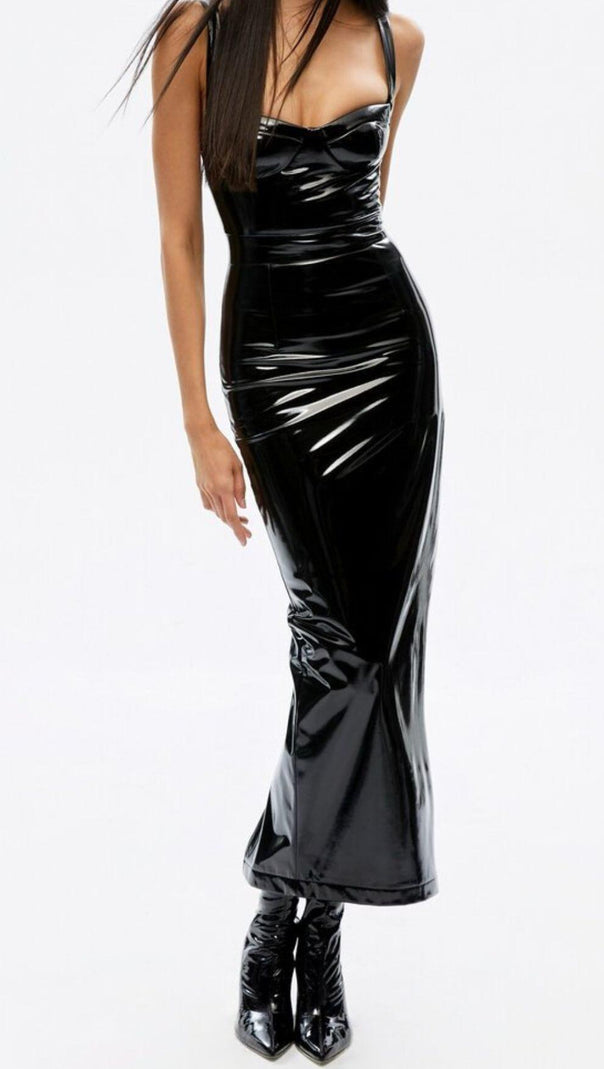 AIIZIE STRAPY BANDEAU MAXI DRESS IN BLACK - product image